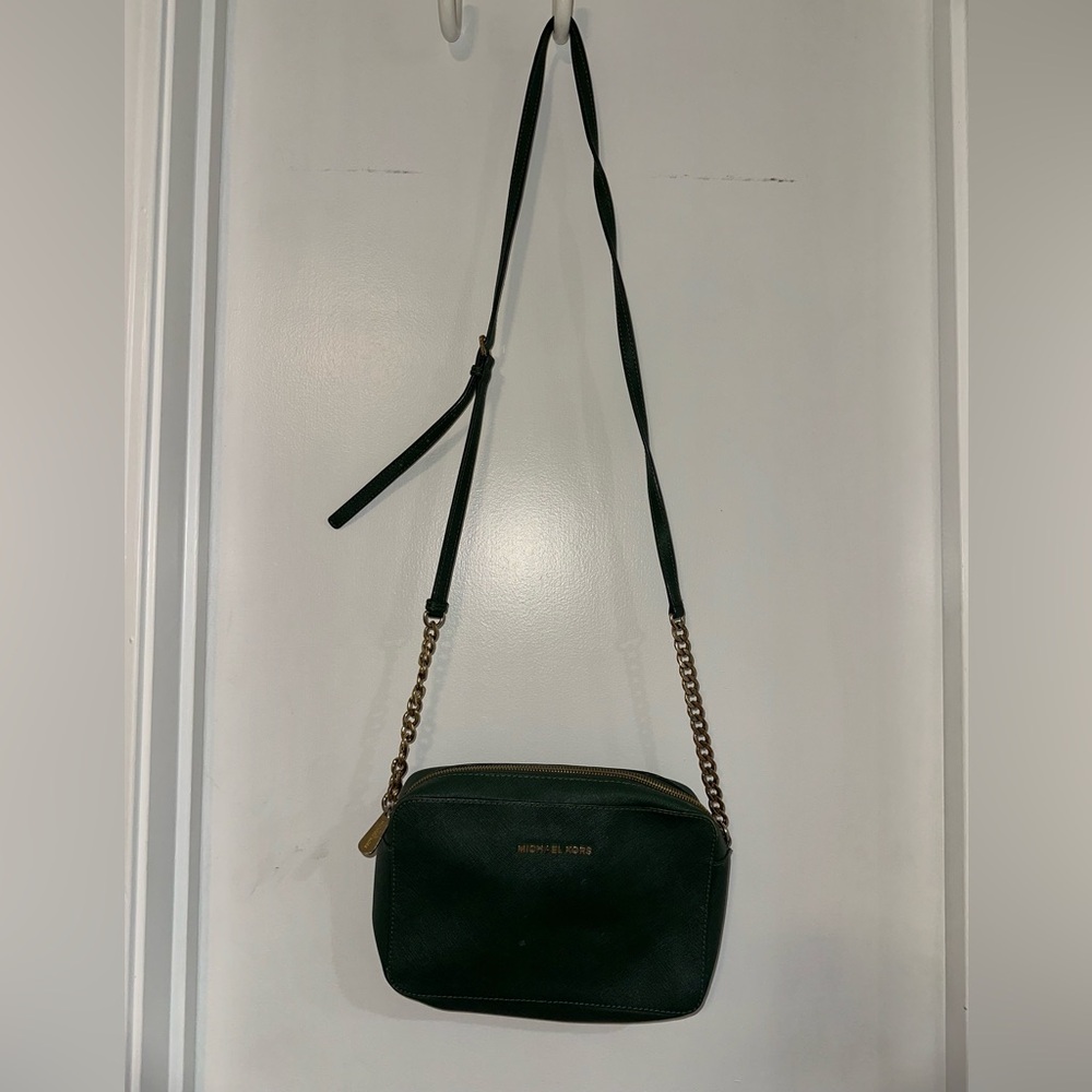 Michael Kors Dark Green Crossbody Bag